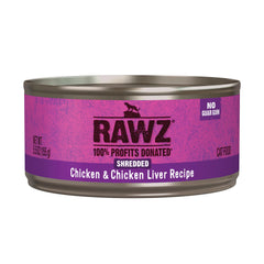 Rawz pollo trozos en lata, proteína real para gatos.