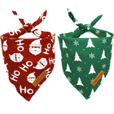 Realeaf bandanas navideñas para perros con diseño árbol y Santa Claus, ideal para fiestas.