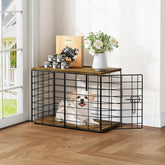 Rechgosh jaula para perros pequeños, vista frontal, almacenamiento útil en sala.