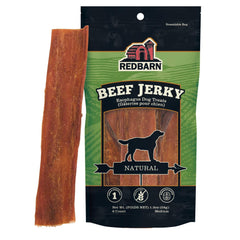 Redbarn Barky Bark carne desecada para perros, sabor natural y alto en proteína.