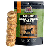 Rollos de mejilla de Redbarn con glaseado de pollo y zanahoria para perros, sabor nutritivo