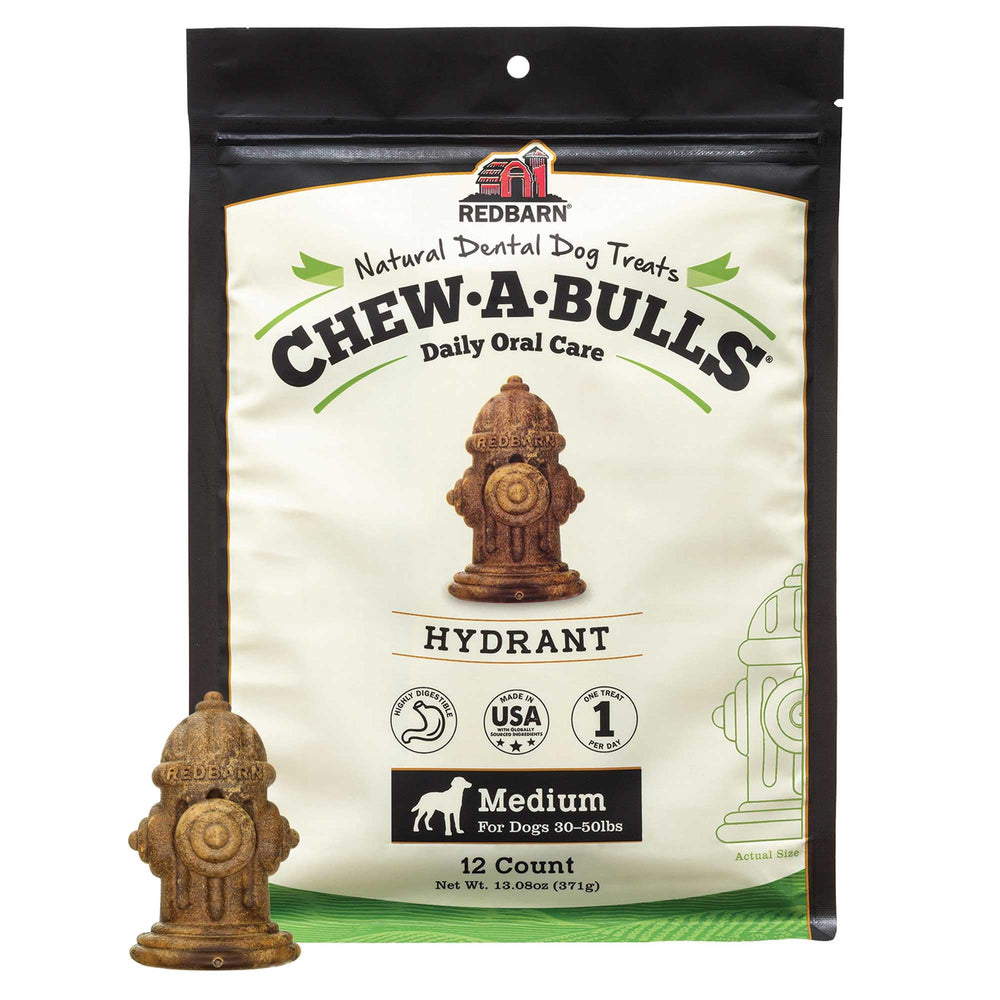 Redbarn Chew-A-Bulls, paquete de 12 unidades para limpieza dental diaria