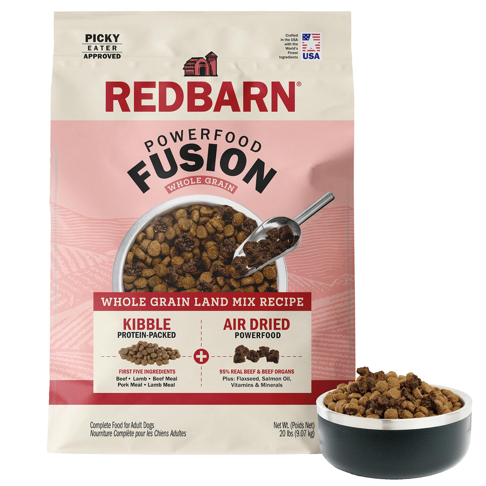 Redbarn Powerfood Fusion bolsa 20 lb para planificar comidas diarias de tu perro.