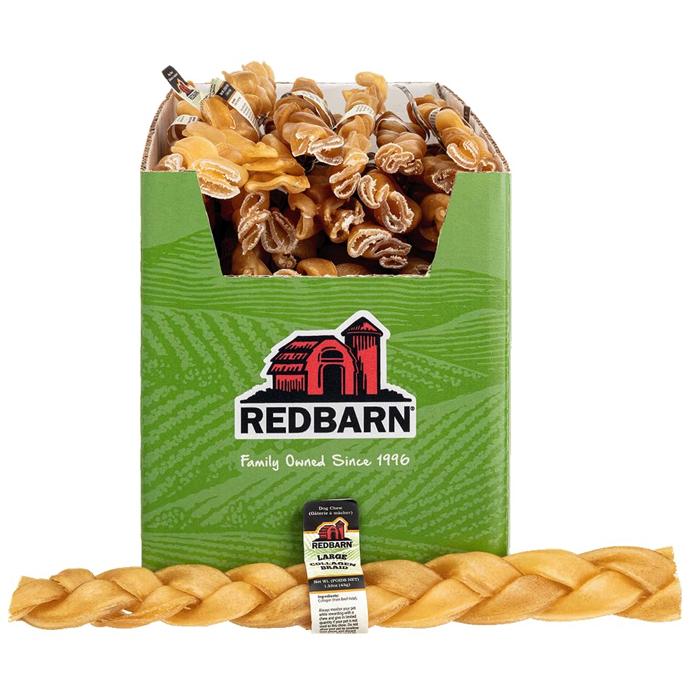 Redbarn Recbarn palitos de colágeno de res 12 pulgadas, mordedor natural para perros medianos y grandes.