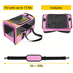 Transportín Refrze para gatos medianos, rosa, cabe bajo el asiento