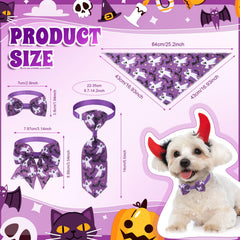 Reginary lazos para perros Halloween, diseño vistoso, perfecto para reuniones y fotos