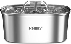Fuente Rellaty en acero inoxidable, seguridad y durabilidad para gatos.
