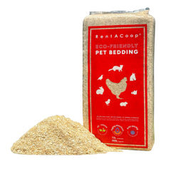 RentACoop cama de cáñamo 300L, suave para patas delicadas.