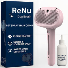 ReNu Dog Brush en la ducha 3-en-1 para baño y peinado de perros.