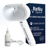 ReNu Dog Brush sistema-3-en-1: cepillar, vapor y masajear mascotas