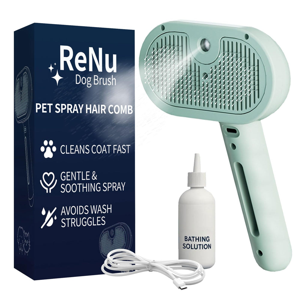 ReNu Dog Brush vapor ducha perros: cepillado cómodo y rápido durante el baño.
