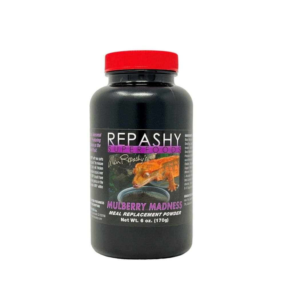 Repashy dieta para geckos crestados Locura de Mora en lata, fuente de fruta para una dieta equilibrada.