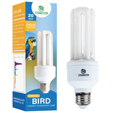 Bombilla UVB REPTI HOME para aves, 20W, UVB estable para colores naturales.