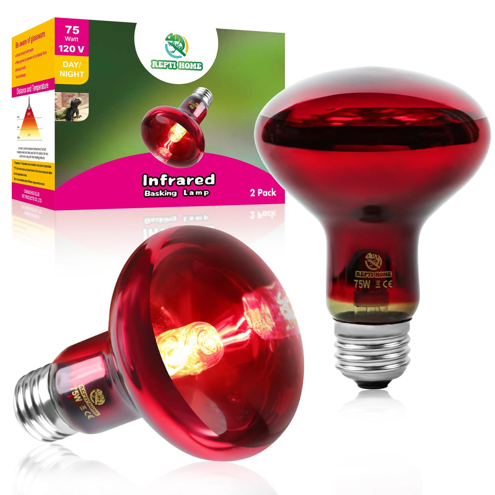 REPTI HOME bombillas-calor-infrarrojo-75w-2-piezas, ideal para zona cálida de mascotas