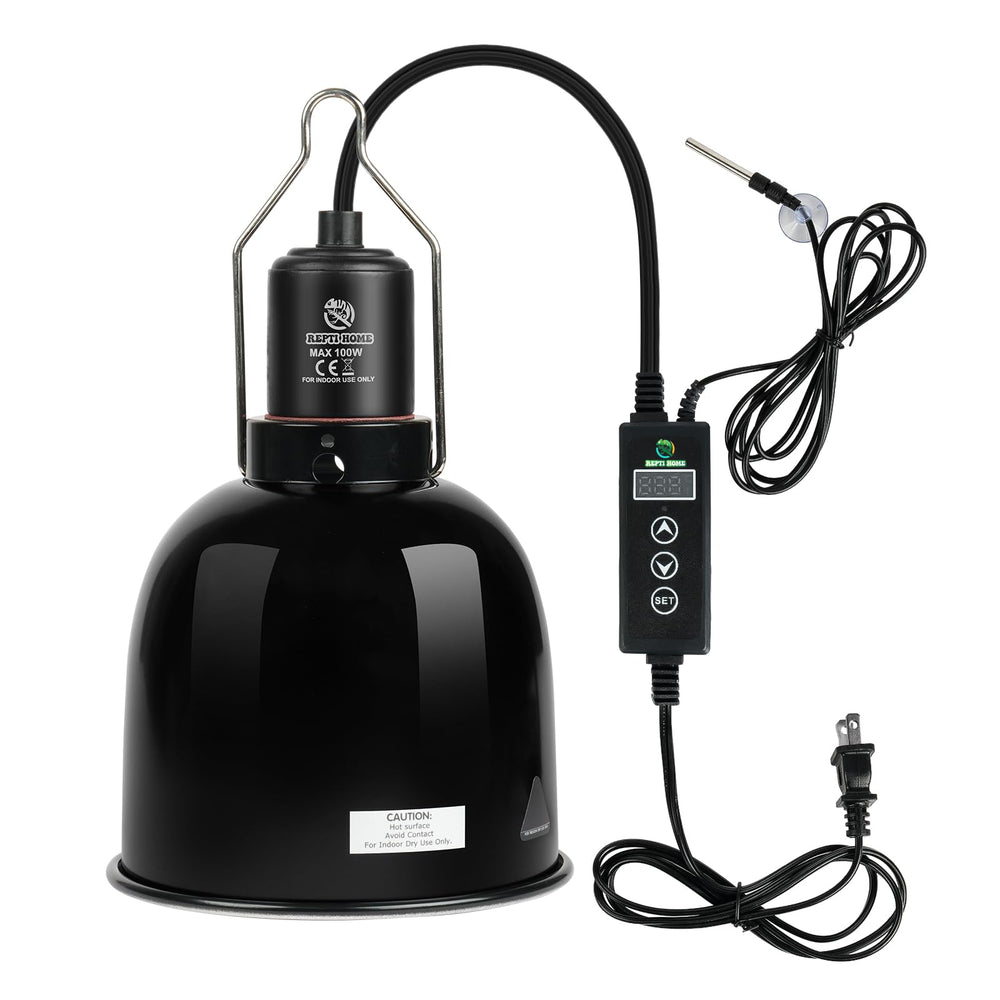 Lámpara REPTI HOME con domo de aluminio y sensor de temperatura para reptiles