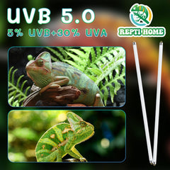 REPTI HOME T5 UVB lampara reptil durabilidad de 10000 horas para uso prolongado.