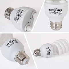 REPTI ZOO bombilla UVB 26W para serpiente desértica, iluminación estable.