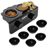 REPTI ZOO ledge magnético para geckos con 6 tazas de alimentación