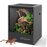 REPTI ZOO tanque PVC 30 galones, vista frontal, diseño compacto para terrarios en casa