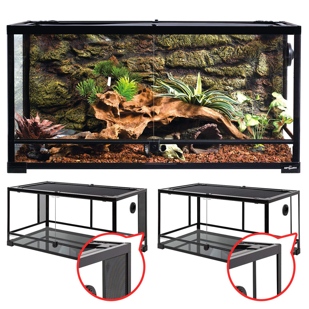 REPTI ZOO terrario de 50 galones con puerta frontal doble, acceso fácil