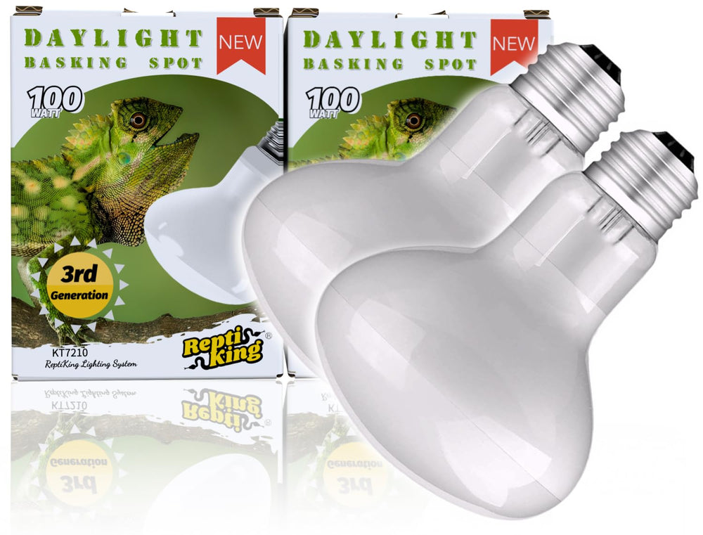 Bombilla térmica ReptiKing para reptil, zona de calentamiento estable en terrario.