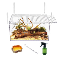 Reptile Growth terrario sin montaje con cierre magnético para fácil alimentación.