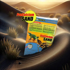 Reptile Sciences Blue Pro-Calcium, arena sin silice para un terrario más limpio.