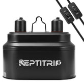 REPTITRIP lampara doble para reptiles con interruptores independientes para control de calor y UVB.