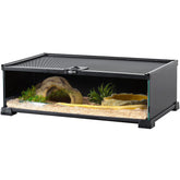 REPTIZOO tanque reptil vidrio frontal 20x12x6 para observación clara.