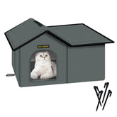 Rest-Eazzzy casa-gato exterior impermeable: refugio cómodo para gatos al aire libre.