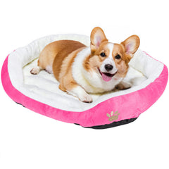 Resulzon cama redonda para mascotas, suave y cálida para dormir cómodo.
