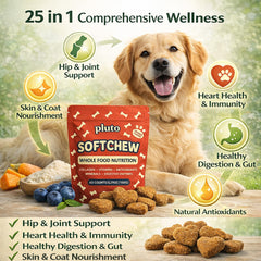 RETPMOSO Pluto Softchew: ingredientes naturales para nutrición equilibrada.