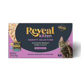 Reveal lata gatitos pollo y atún en caldo; proteína de calidad.