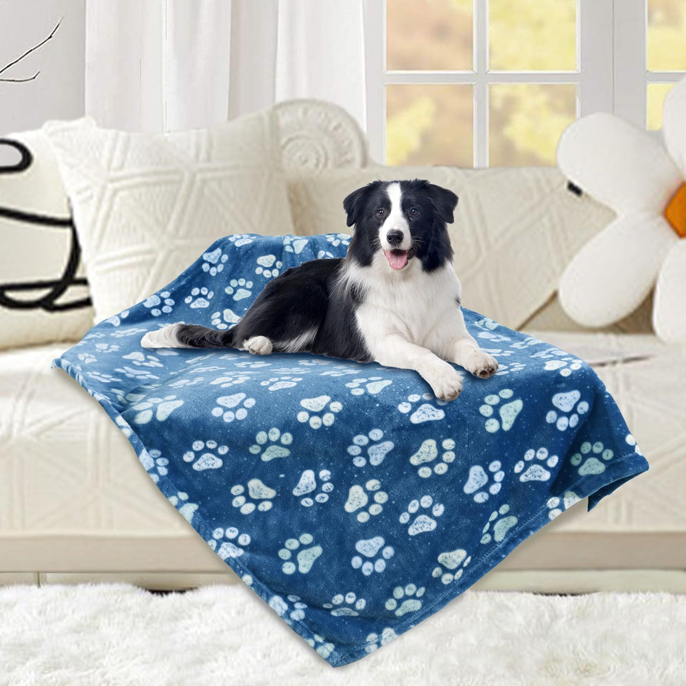 Manta Rezutan para perros grande, vista en cama, suave y cálida para dormir