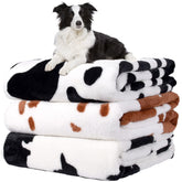 Manta Rezutan para perros grande con estampado vaca, ideal para cama