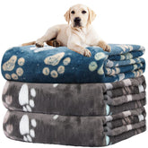 Manta Rezutan para perro grande con patitas, gris y azul, ideal para sofá o cama