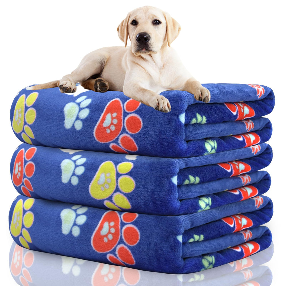 Manta Rezutan para perros grandes con estampado elefante y huellas, ideal para cama