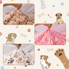 Manta Rezutan con diseño de patitas rosadas, suave y cómoda para mascotas.
