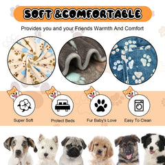 Manta para perros Rezutan azul, conjunto de 3 cómodo para sofá.