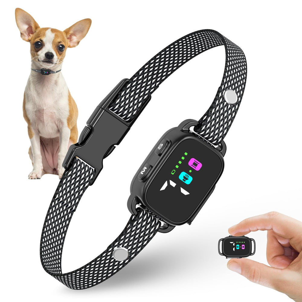 RICIVI collar anti ladridos con pantalla HD para perros pequeños, cómodo y seguro.