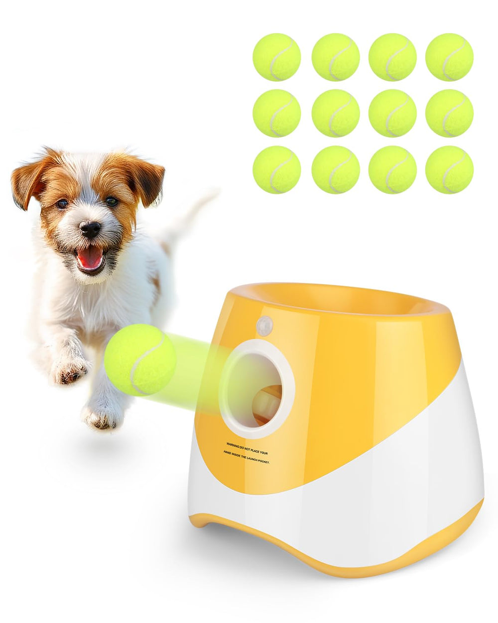 Rigshru lanzador automático en acción para perros pequeños, juego sin esfuerzo.