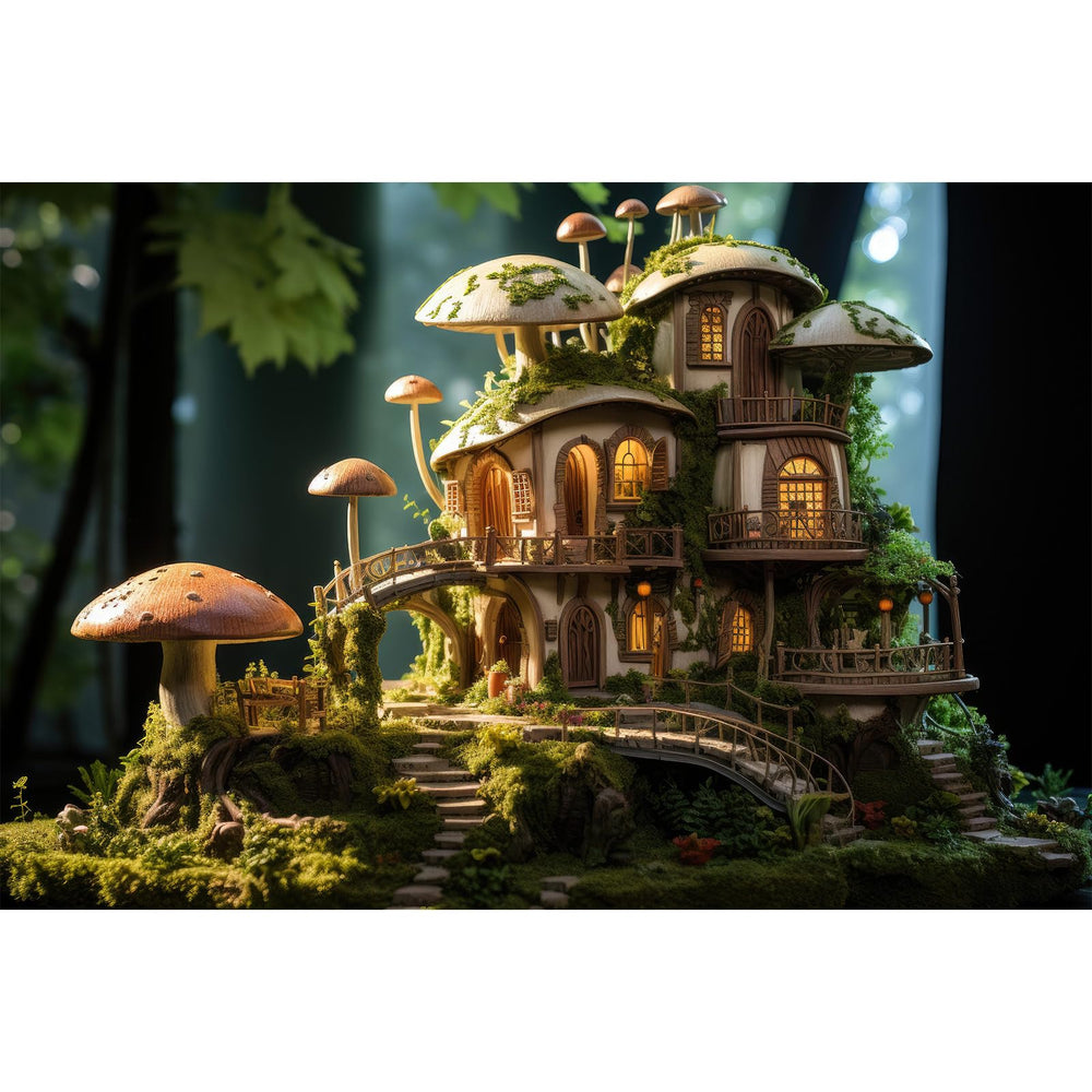 Riivvdise fondo acuario bosque hada - profundidad visual y ambiente encantador para tu acuario