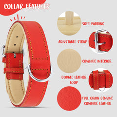 Riparo collar con acabado de cuero anilina natural, tacto suave y elegante.