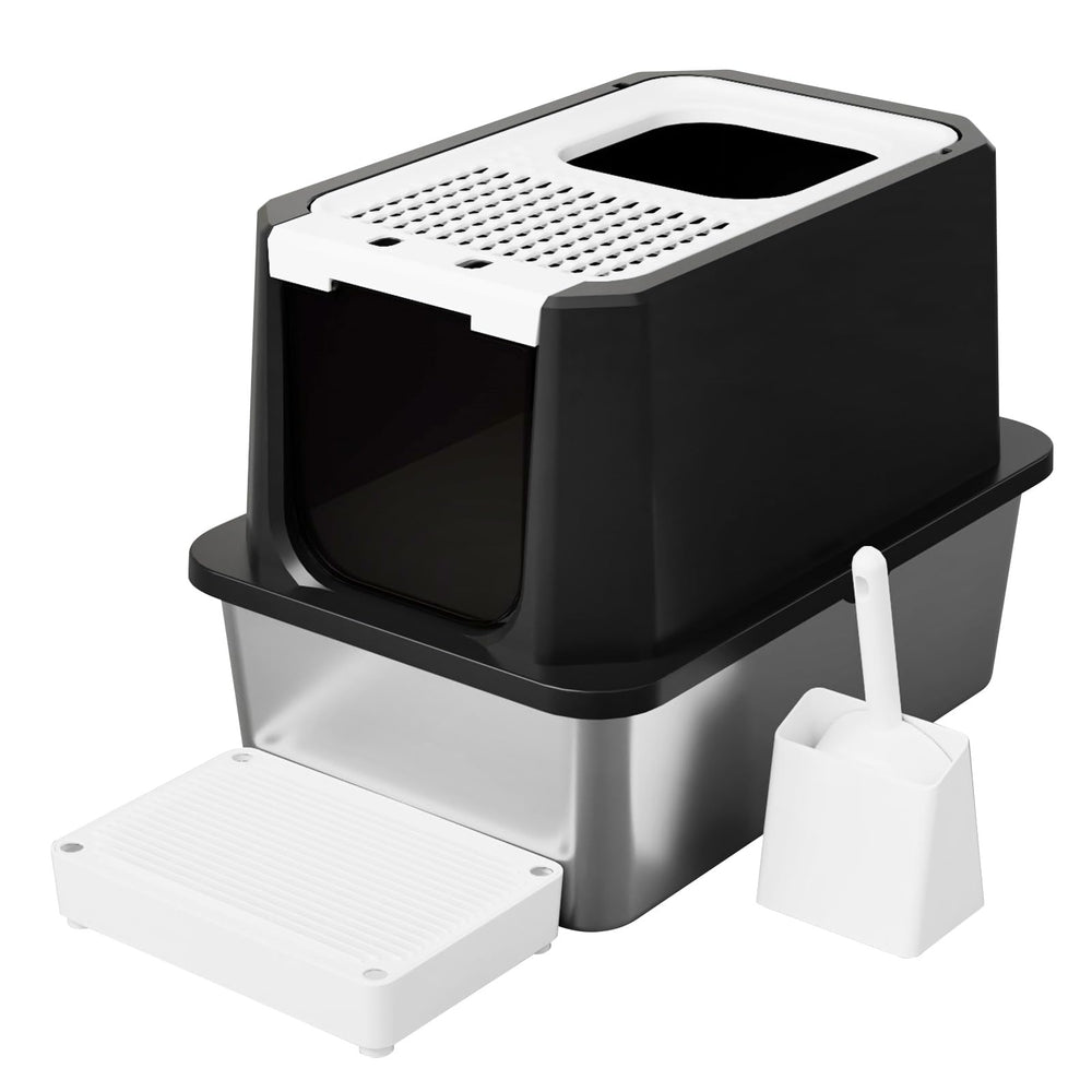 RIZZARI caja de arena para gatos, interior amplio para movimientos cómodos.