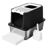 RIZZARI caja de arena para gatos, interior amplio para movimientos cómodos.