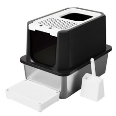 RIZZARI caja de arena para gatos, interior amplio para movimientos cómodos.