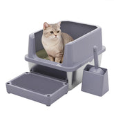 RIZZARI caja de arena para gatos, apertura superior, fácil de limpiar y usar.