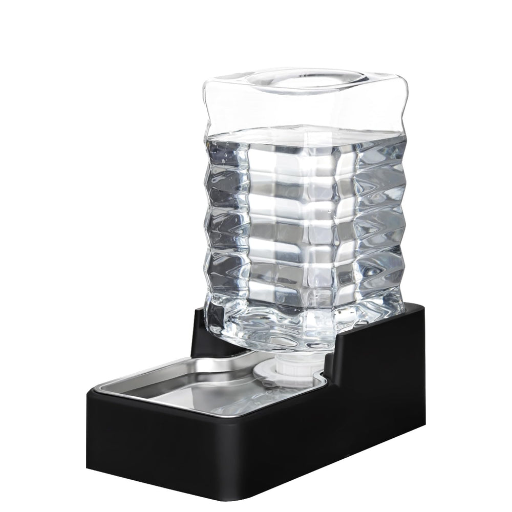 RIZZARI dispensador de agua por gravedad negro de 7.5L, ideal para mascotas.