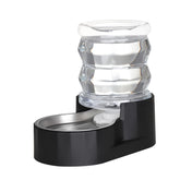 RIZZARI Dispensador de agua para perros, 4L, negro, acero inoxidable, hidratación diaria.