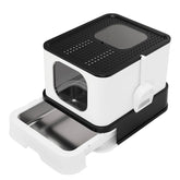RIZZARI bandeja para gatos XXL negro con entrada superior, ideal para maximizar el espacio